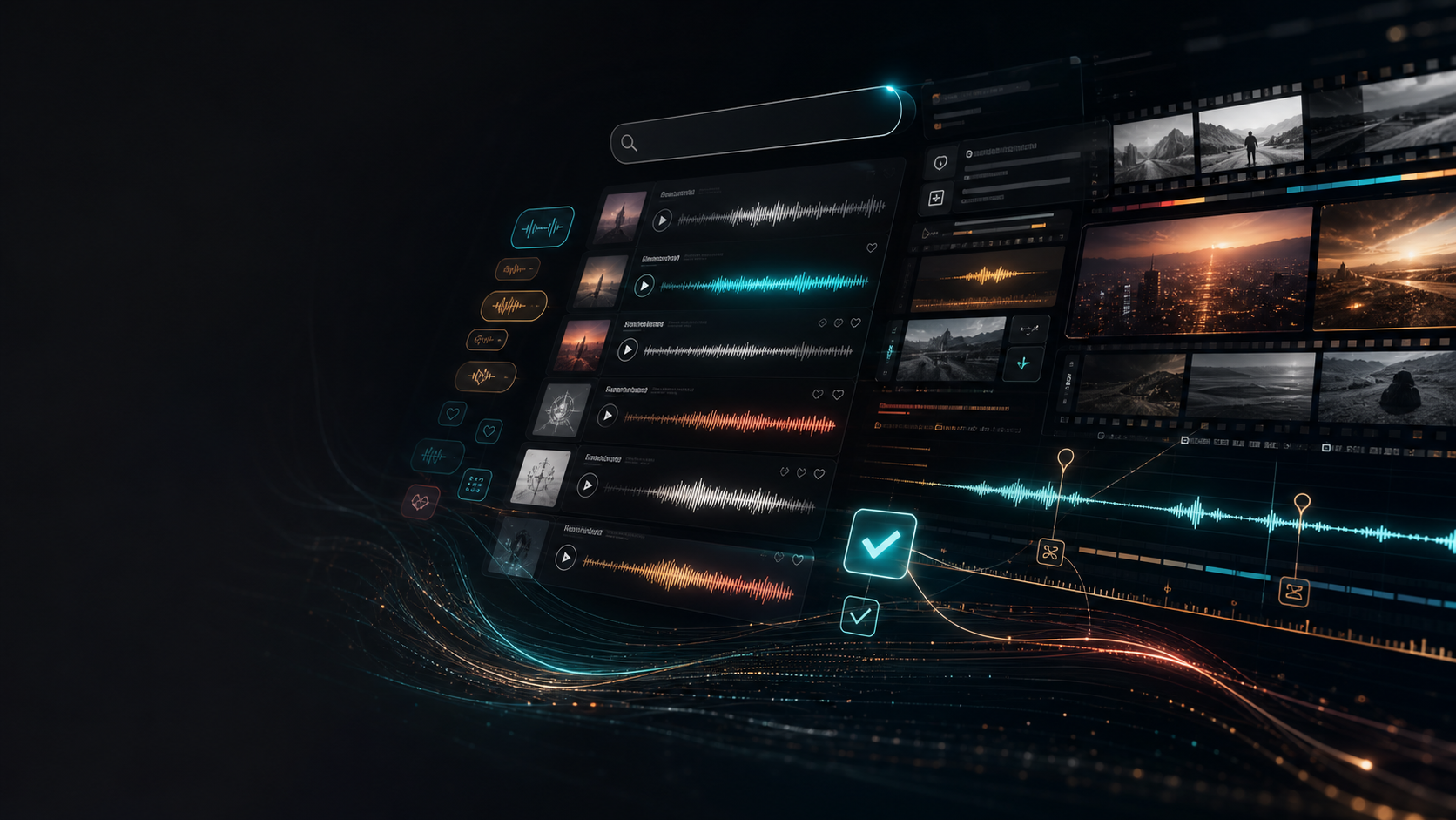 Digital music discovery and editing platform interface